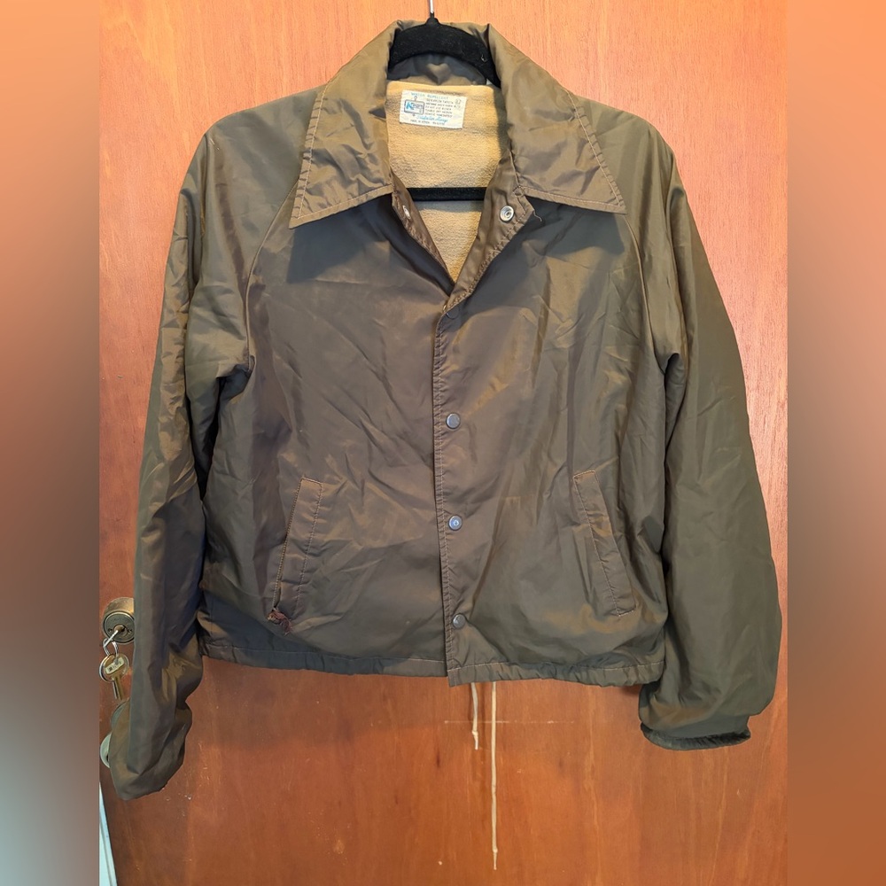80s Vintage Men's Brown Windbreaker Coach Jacket
